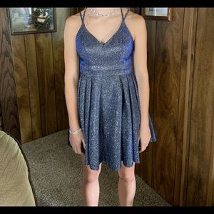 Navy blue sparkly formal dress